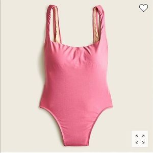 JCrew shiny square neck one piece